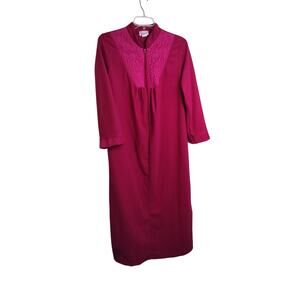 4231) Exclusively Yours Red Loungewear Gown Pocket Zip Long Size M(12/14)